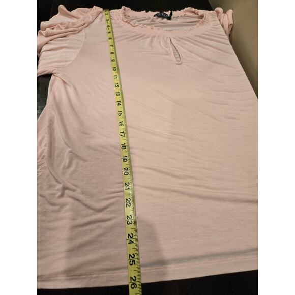 Lauren Ralph Lauren Pink Cold-Shoulder Ruffle Sleeve Keyhole Neck Top XL - Picture 9 of 10